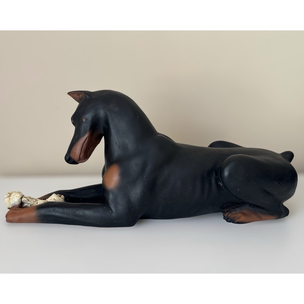 1980's Universal Statue Large 17" Doberman Pinscher Dog Figure USA Art Signed